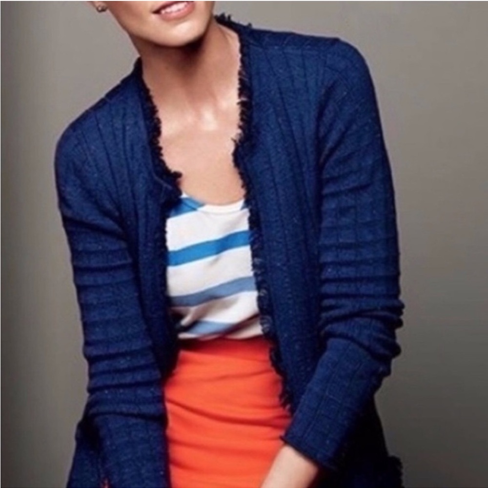CAbi Blue Cardigan Sweater Long Knit